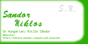 sandor miklos business card
