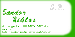 sandor miklos business card